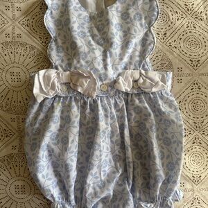 Cecil & Lou Floral Baby Romper with Bow Accents